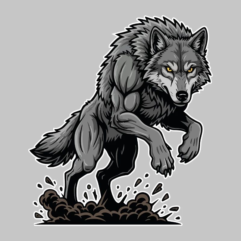 Werwolf Mighty Racing Maskottchen Wolf