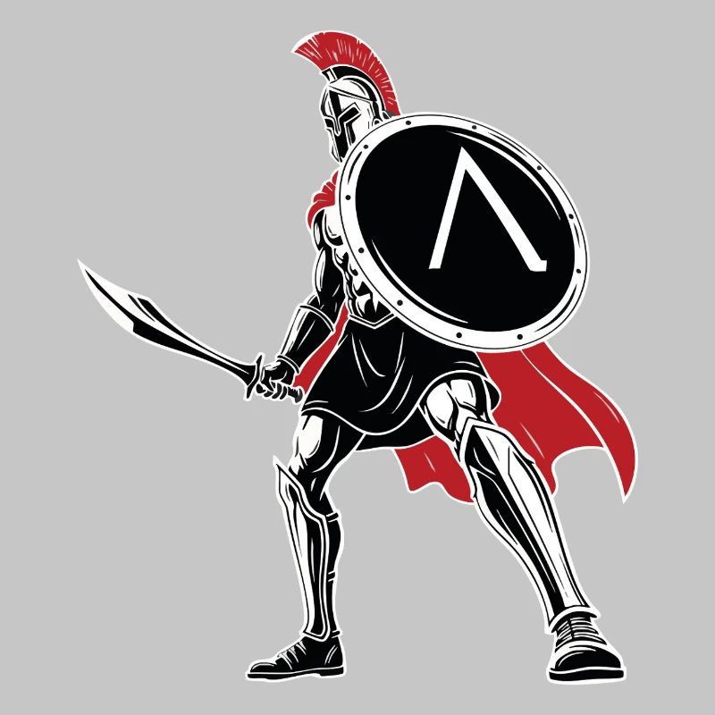 Spartan Sword Shield Maskottchen Spartan Legend