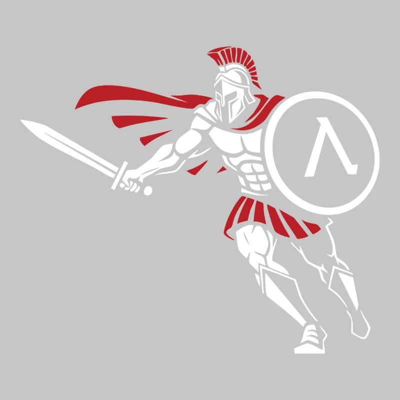 Spartan Attack Sword Shield Spartan-Maskottchen