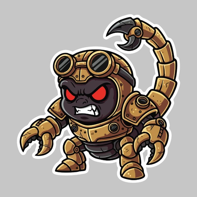 Skorpion Bionic Steampunk Krieger Messingnieten