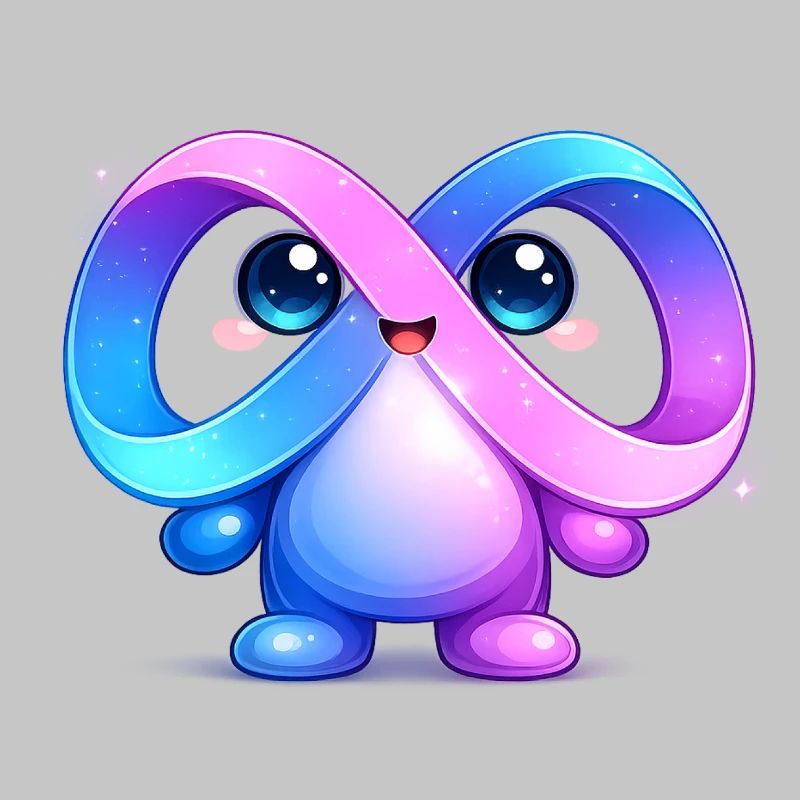Niedlicher Meta-Infinity-Maskottchen-Aufkleber