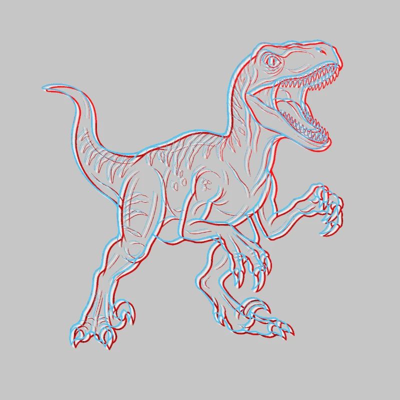 Neon Dinosaur 3D Skeleton