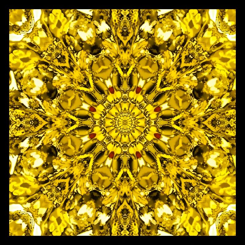 Yellow mandala radial pattern