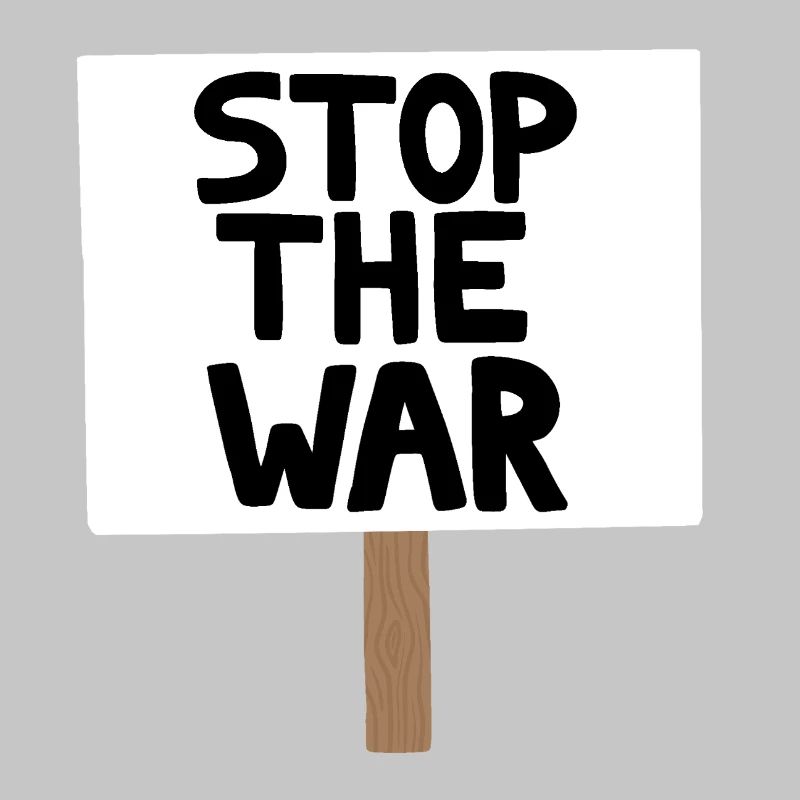 Stopp das Kriegsprotest-Schild