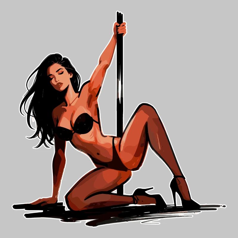 Sexy Pole Dance Art: Graceful Pin-Up Elegance