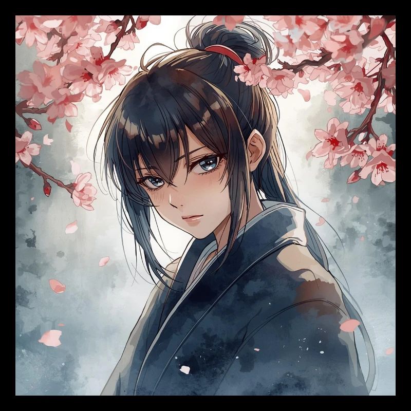 Hanfu unter Kirschblüten