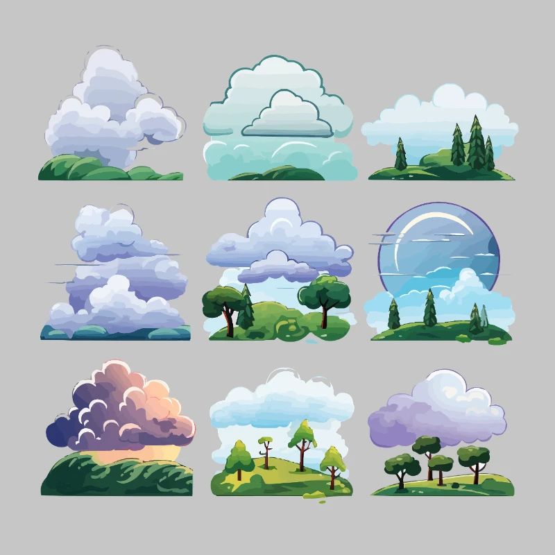 Dessin animé Cloudscapes