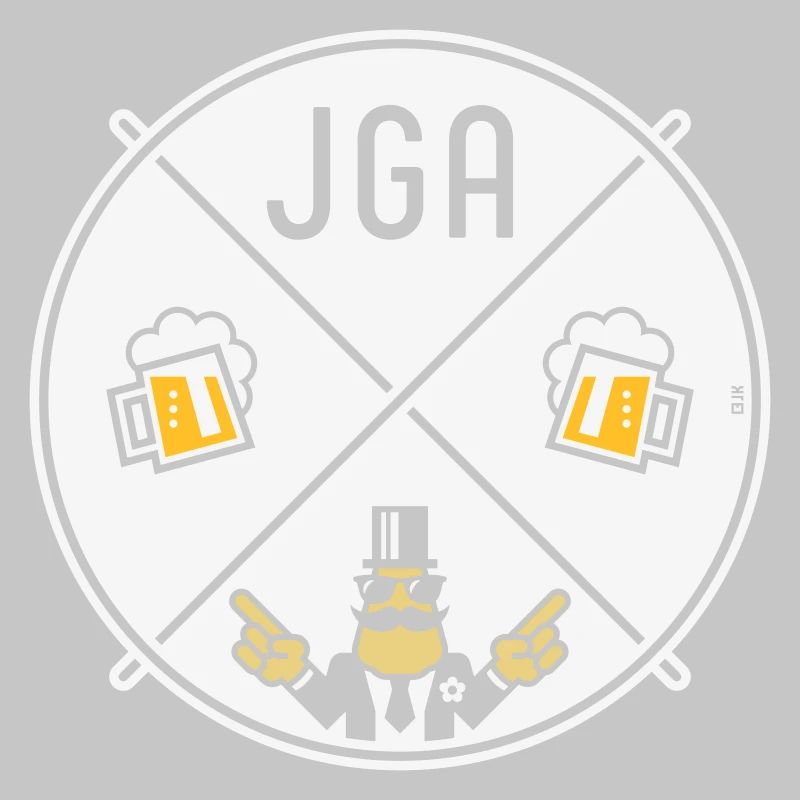 JGA Bräutigam Handzeichen Bier Kreis Symbol NEG 3C