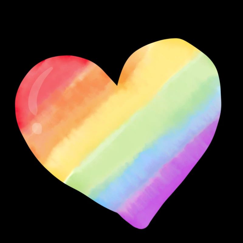 Cœur aquarelle arc-en-ciel