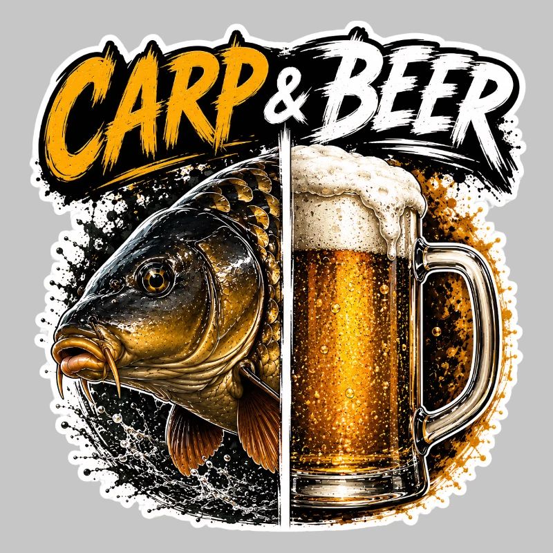 Karpfen- und Bier-lustiges Angeldesign