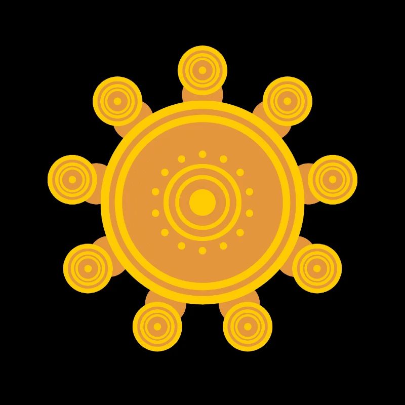 Soleil mandala orange central