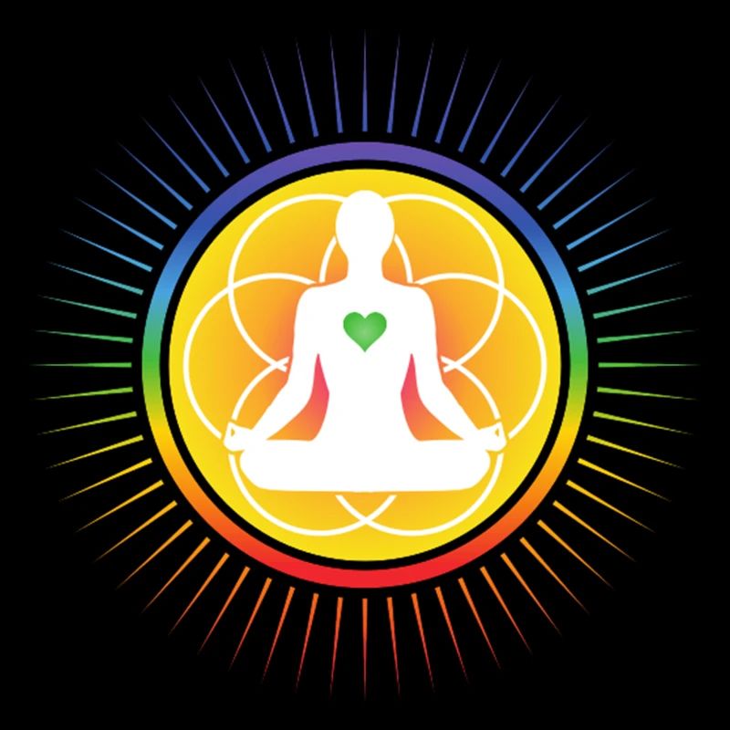 Symbole de l'aura et du chakra avec les 7 couleurs des chakras