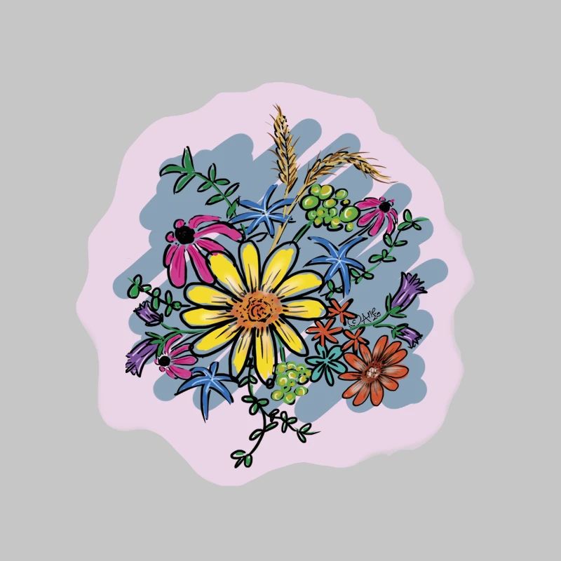 Buntes Blumenbouquet Illustration