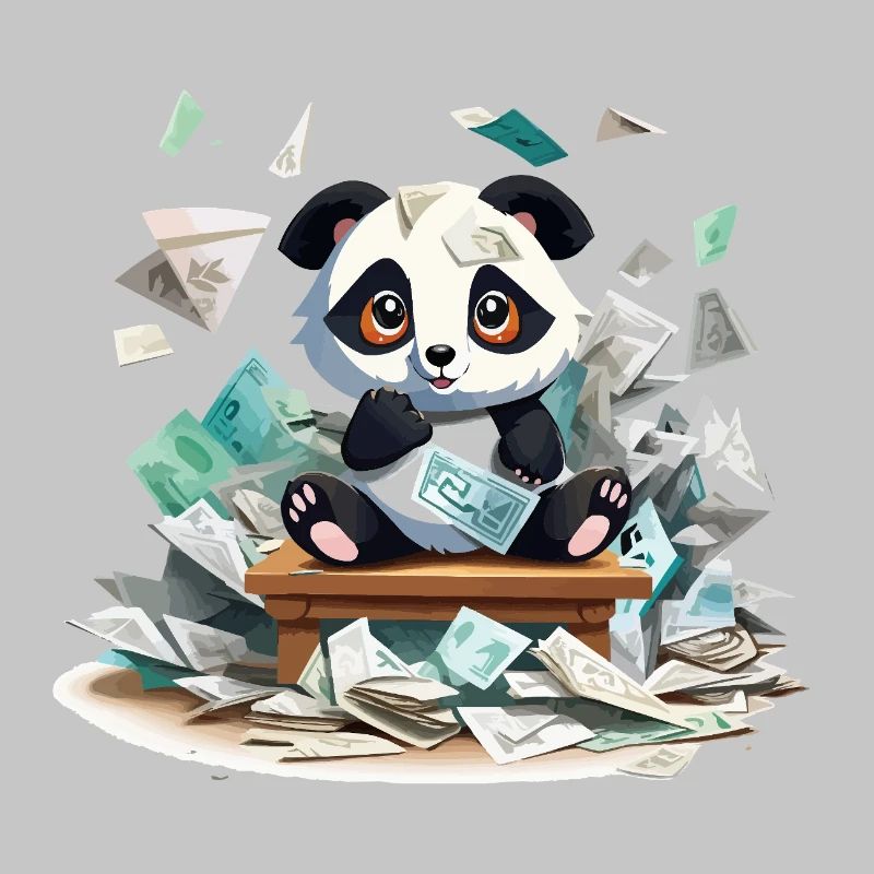 Pluie d’argent panda à la table