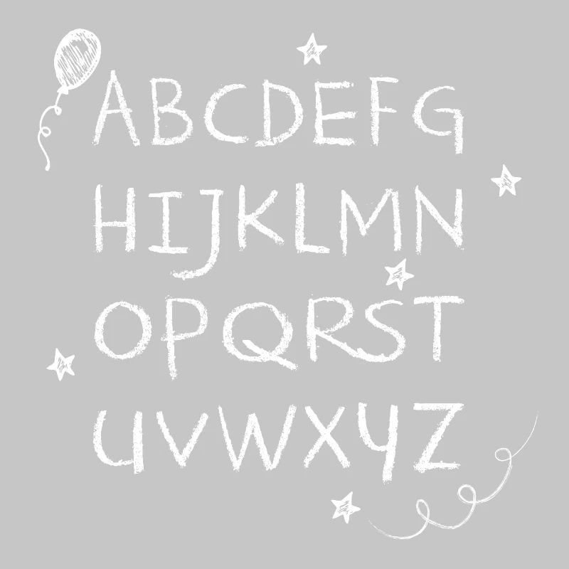 ABC écriture à la craie blanche étoiles & ballon