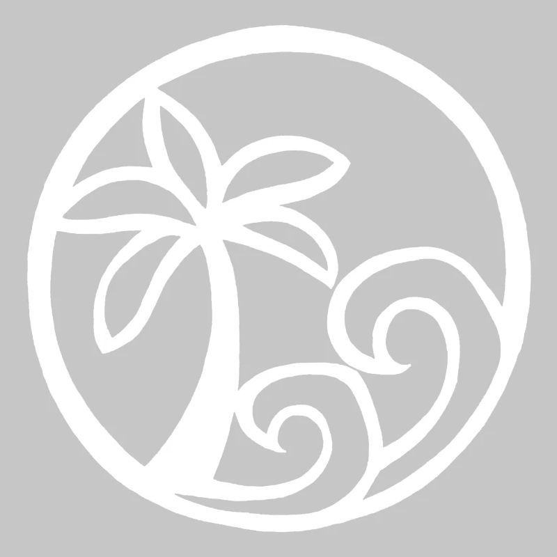 Vagues et palmier blanc