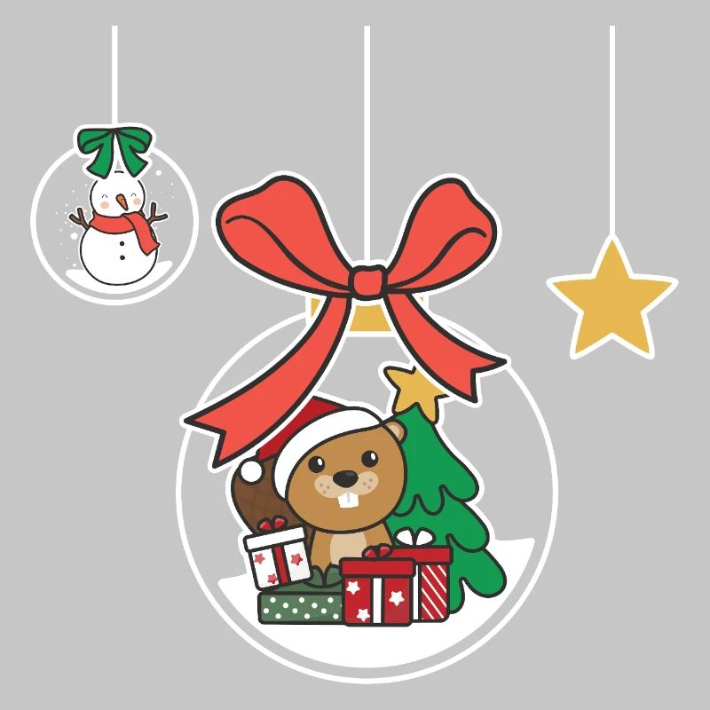 Biber Weihnachten Schneekugel Biber