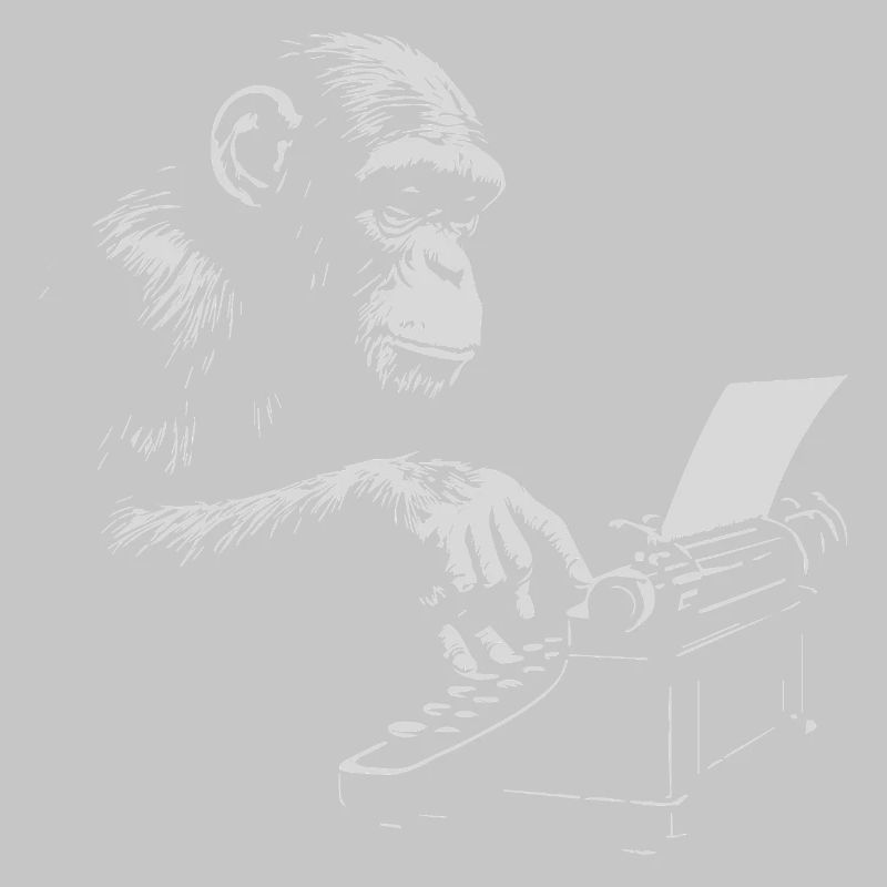 Chimp Typist Imprimé rétro