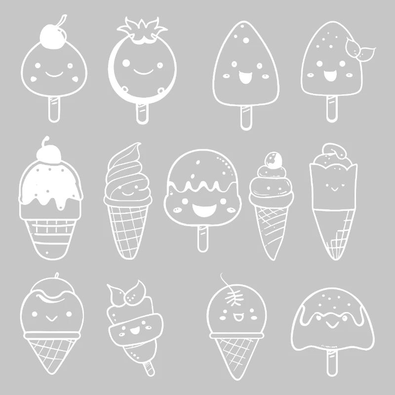 Variété de glaces Look comique