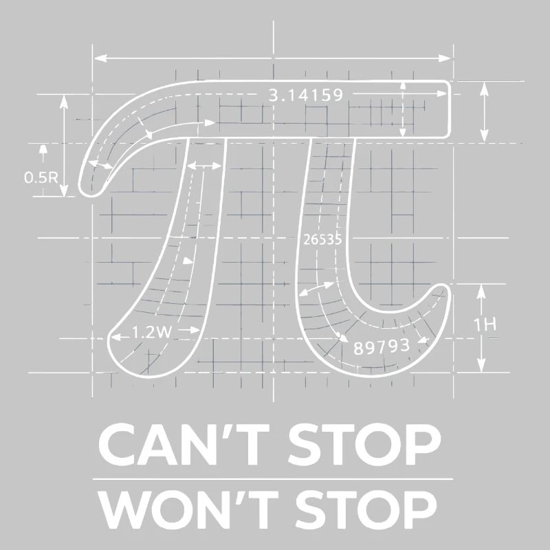 Pi Can't Stop Won't Stop Math Humour