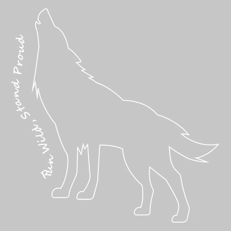 Howling Wolf Line Art Design