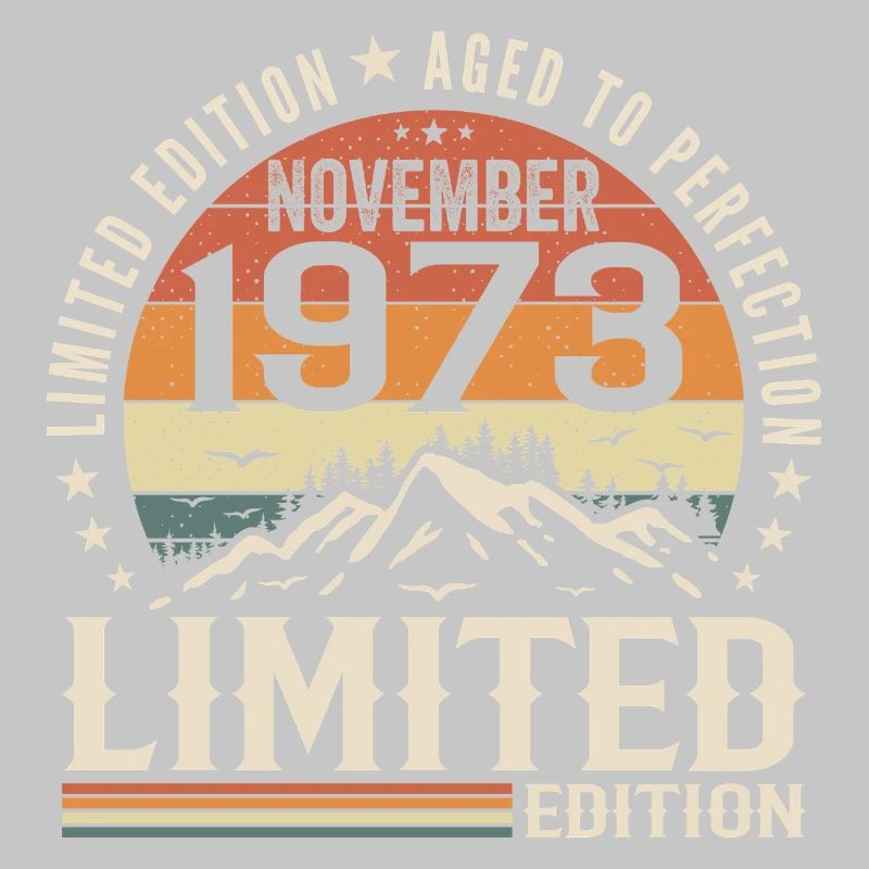 November 1973 Einzigartiger Retro-Geburtstag