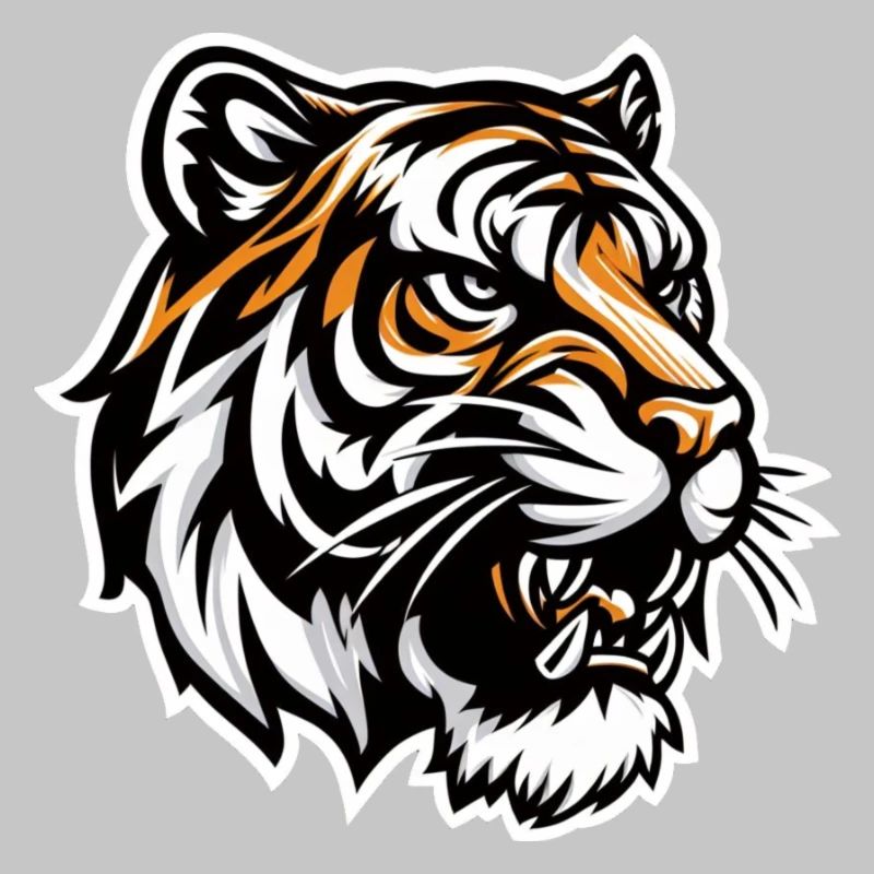 Tiger head in comic book style