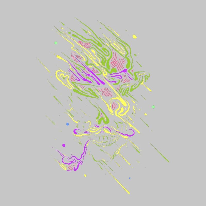 Glowing graffiti neon skull