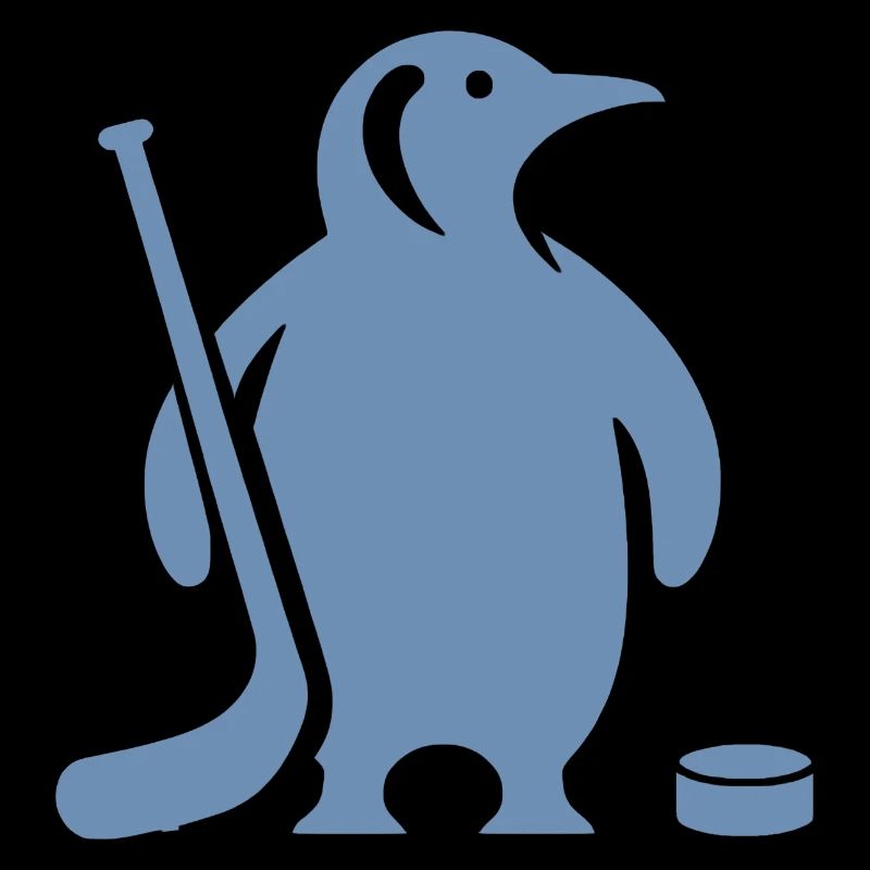 Minimalistische Pinguin Eishockey Silhouette