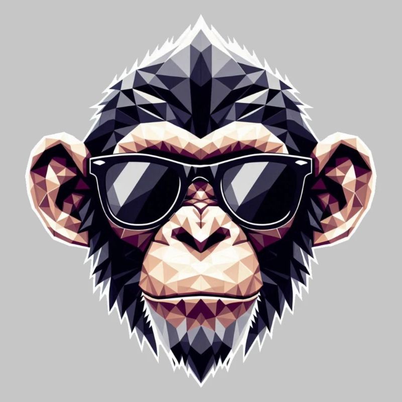Monkey Glasses Polygon