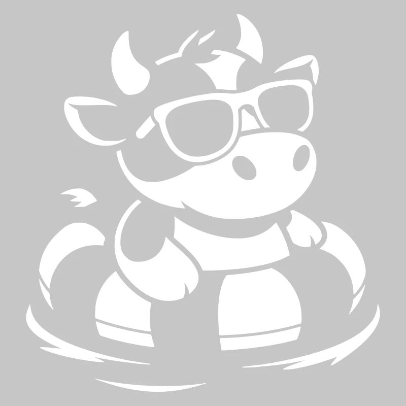 Vache cool dans un ring de nage