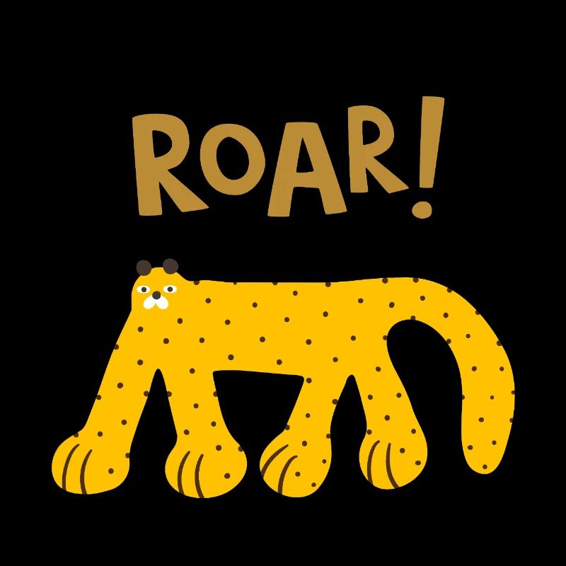 Roar Animal sauvage Drôle Mignon, design de faune sauvage