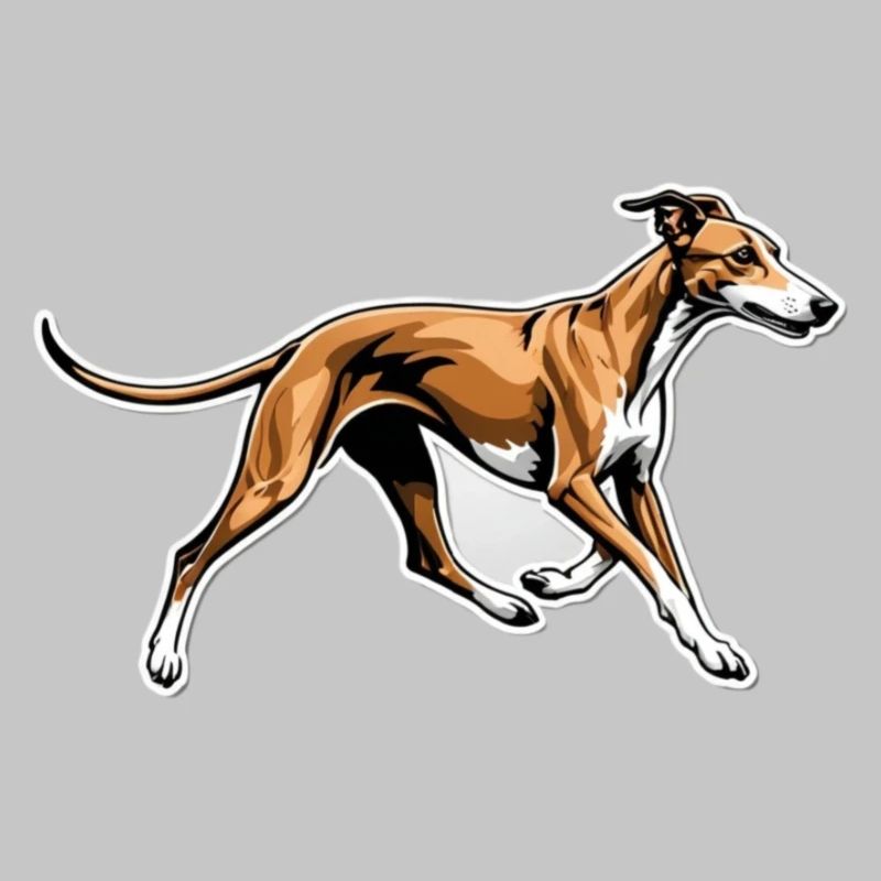 Dynamic Greyhound Running Illustration