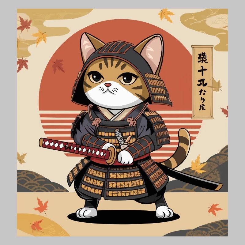 Chat samouraï – Conception de chats guerriers japonais