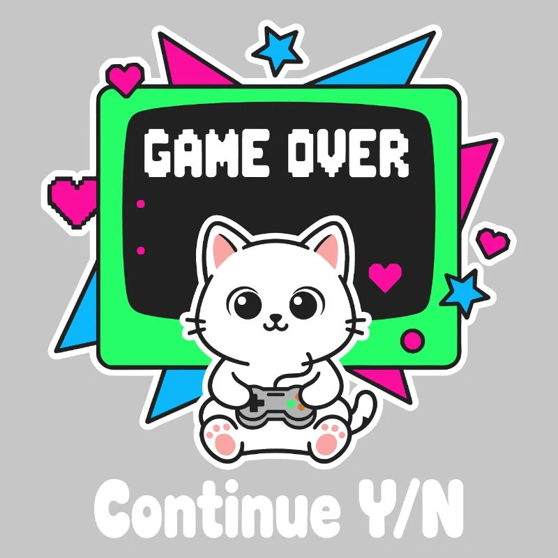 Retro Katzen Controller Game Over