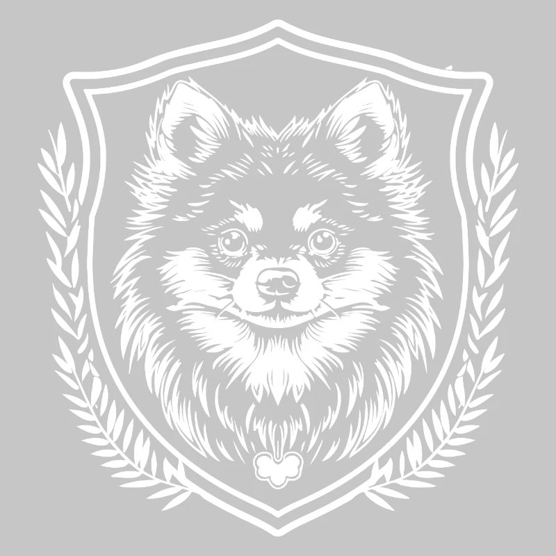 Husky Schild mit Lorbeerkranz