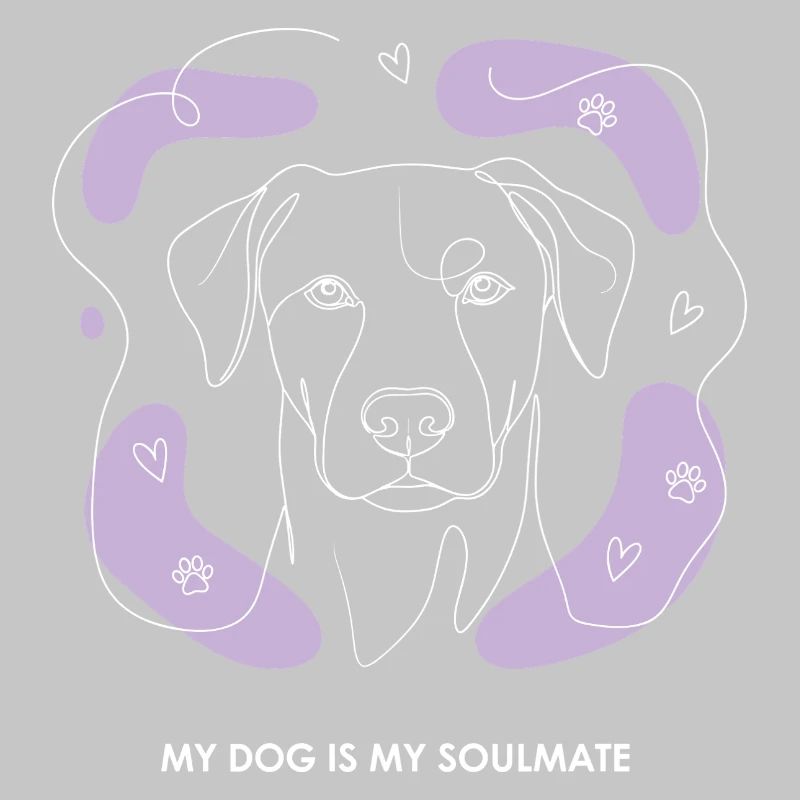Dessin de lignes d’âmes sœurs de chien