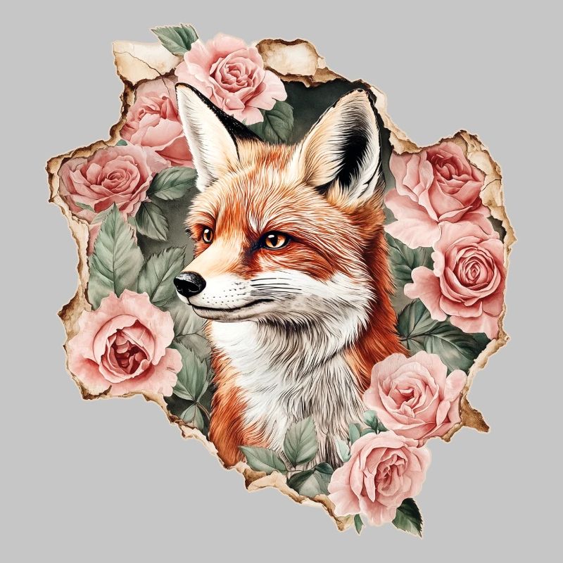 Fuchs mit Rosen
