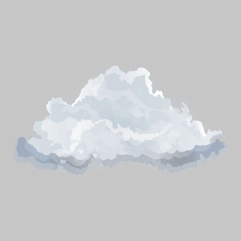 single drawn fluffy white cloud