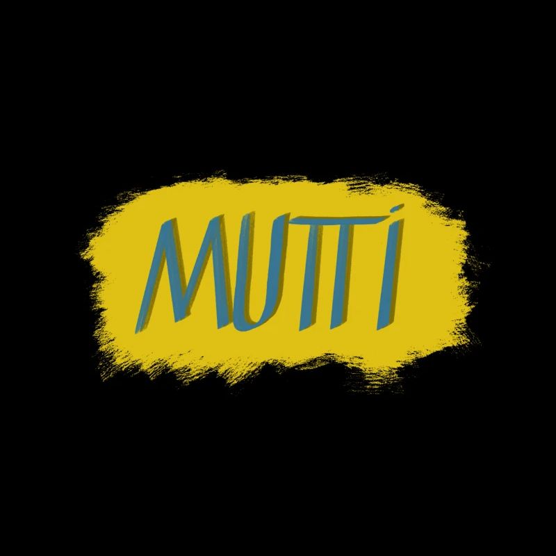 Lettrage Mutti avec explosion de couleurs