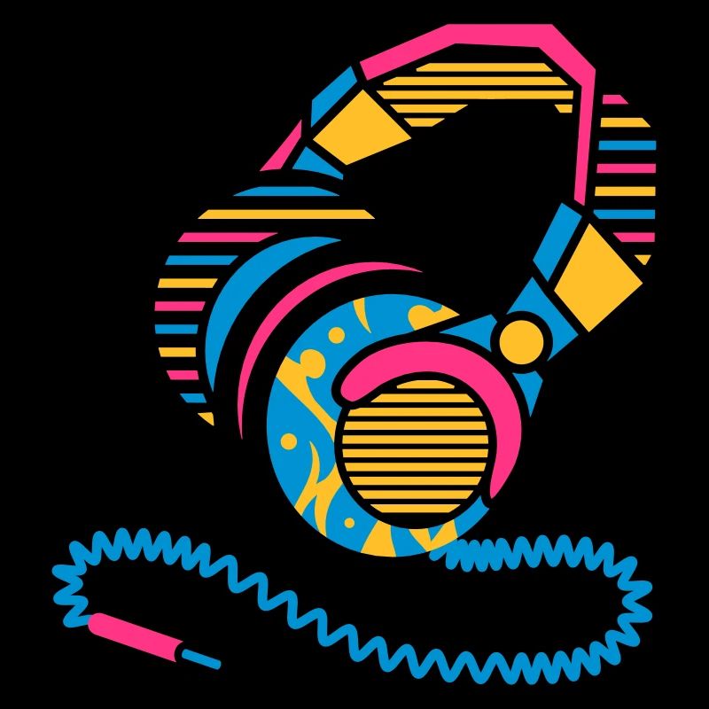 Headphones of patterns and stripes