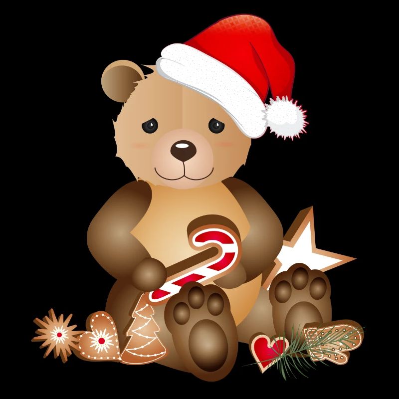 ours d’or pour Noël avec chapeau de Noël