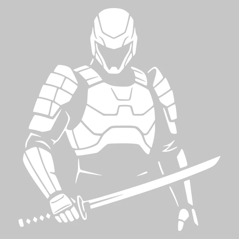 Cyberpunk Samurai Robot Warrior Vector