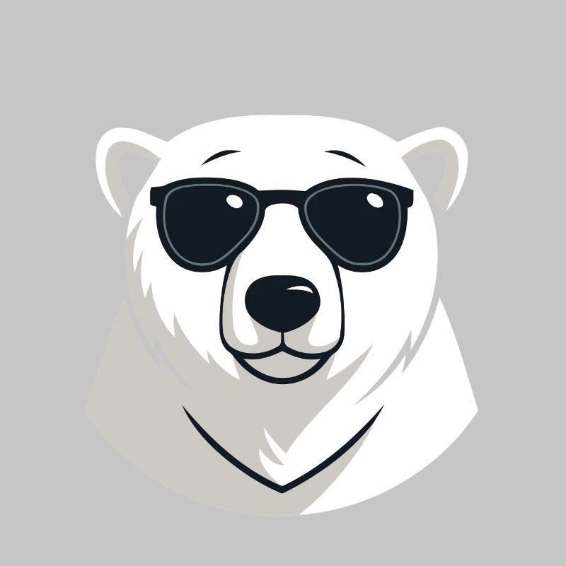 Eisbär mit dunkler Brille
