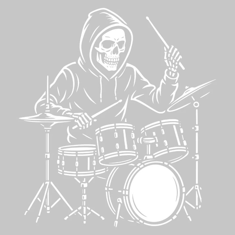 Grim Reaper plays drums