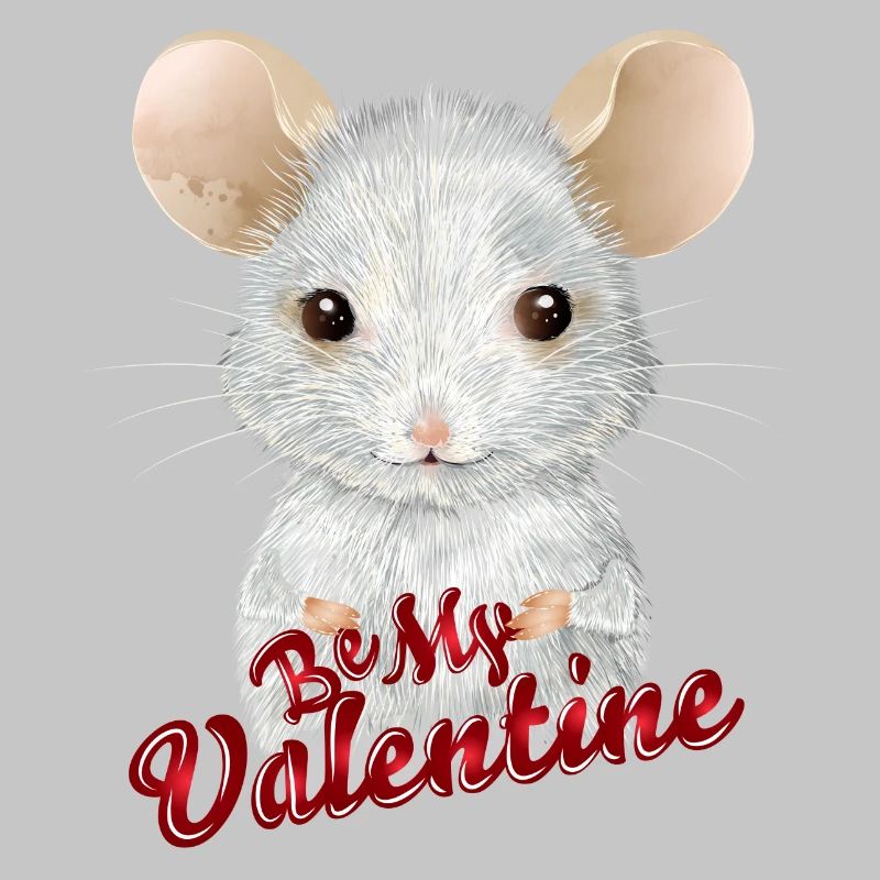Souris blanche mignonne pour la Saint-Valentin