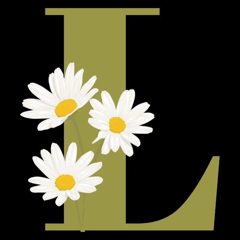 Buchstabe l Grüne Gänseblümchen