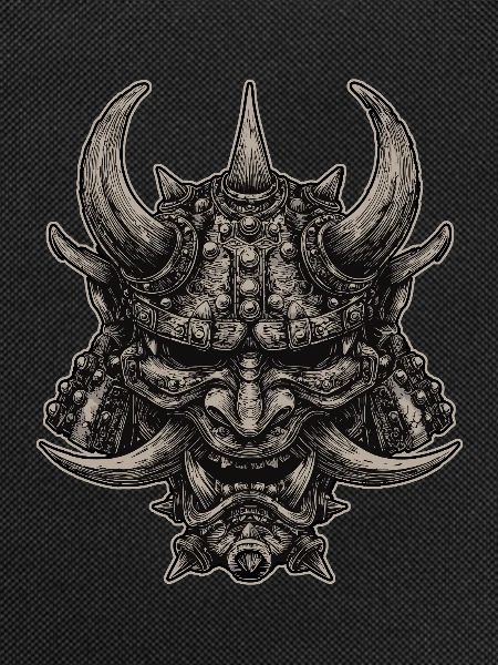 Dämonischer Samurai Helm Oni Maske