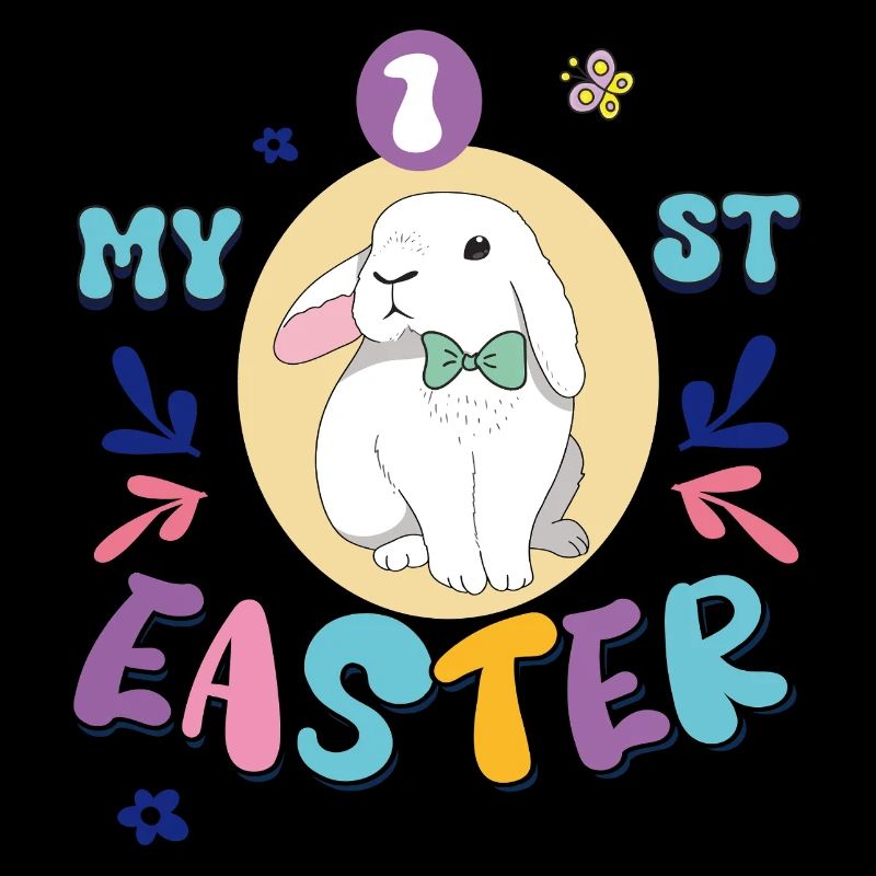 My first Easter, cute bunny with a bow