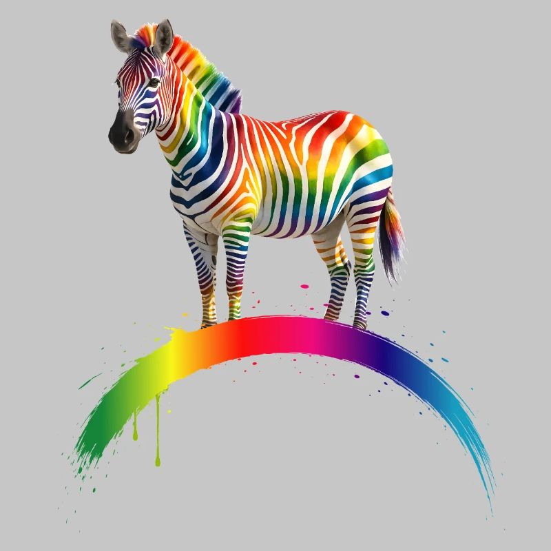 Rainbow Zebra Gradient Art Design